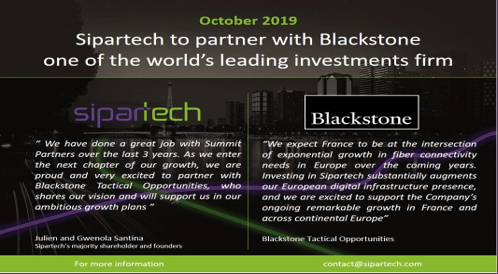 Sipartech et Blackstone actualité