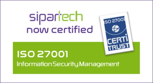 SIPARTECH IS CERTIFIED iso 27001